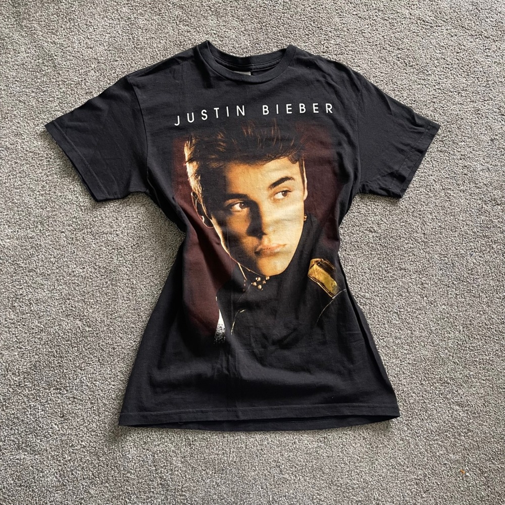 Womens Justin Bieber Believe Tour 2012 2013 Tee S Black Excellent Graphic Shirt